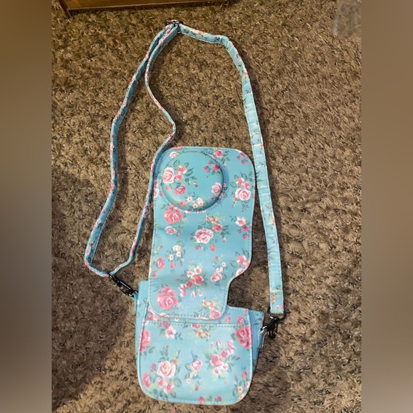 Blue Floral Camera Crossbody Bag For Fujifilm Mini 11/ Mini 9 / Mini 8/8+ - Picture 3 of 5